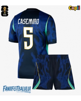 Brazilia Casemiro #5 Echipament de Fotbal Replică Mondial 2026 Copii Deplasare (+ Șorturi)